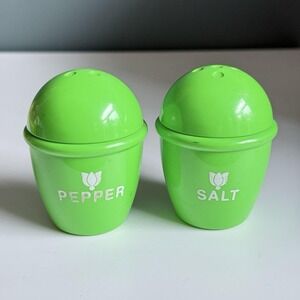 Vintage Little Tikes Pretend Playfood Green Salt & Pepper‎ Shakers Child Toy T73